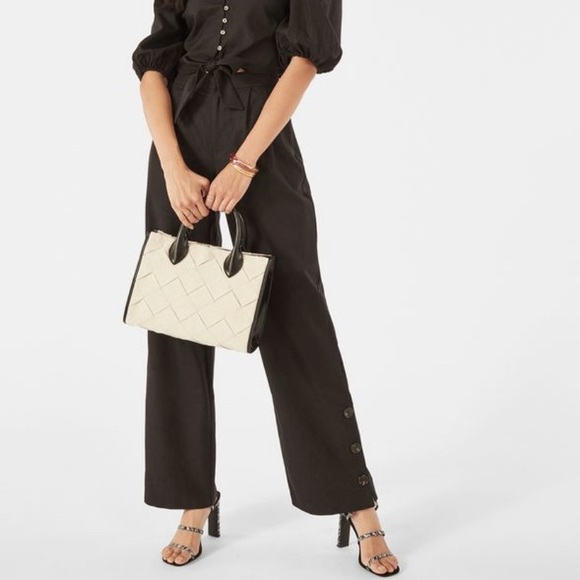 High Rise Wide Leg Button Hem Pants - Picture 5 of 5